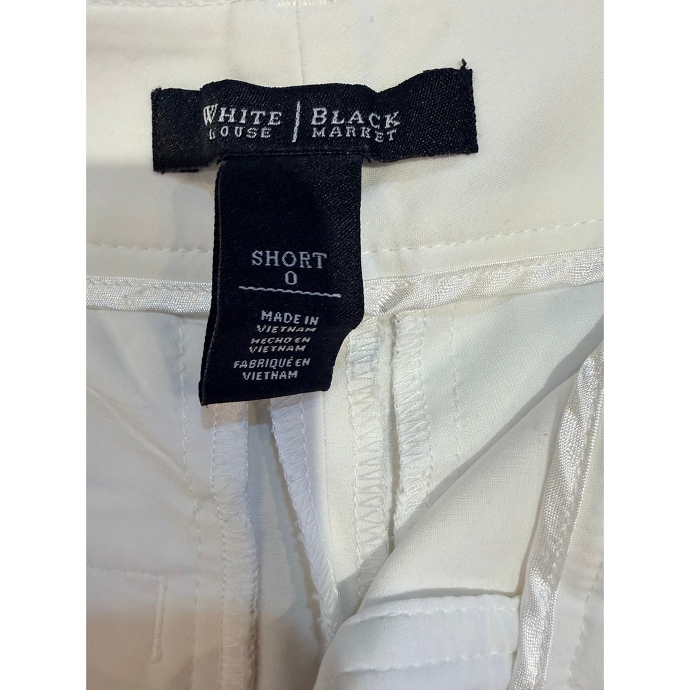 White House Black Market White Stretch Cotton Blend Shorts Size 0 - Picture 16 of 16